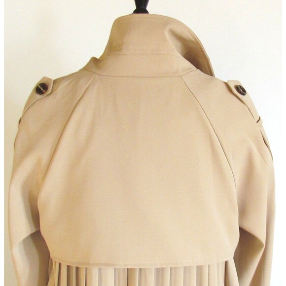 DESIGNER BATUNA BEIGE PLEATED DETAIL BELTED TRENCH COAT SIZE XLARGE - Picture 12 of 15